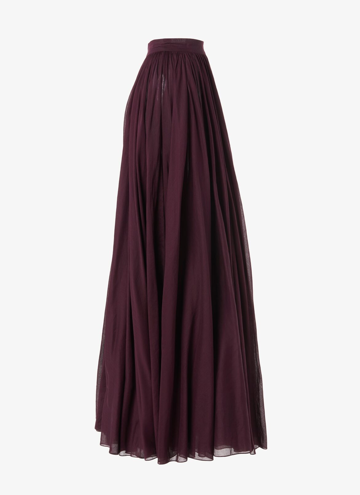 Alaïa Edition 1984 Flowing Cotton Chiffon Skirt ALAÏA BURGUNDY ALAÏA EDITION 1984 FLOWING COTTON CHIFFON SKIRT